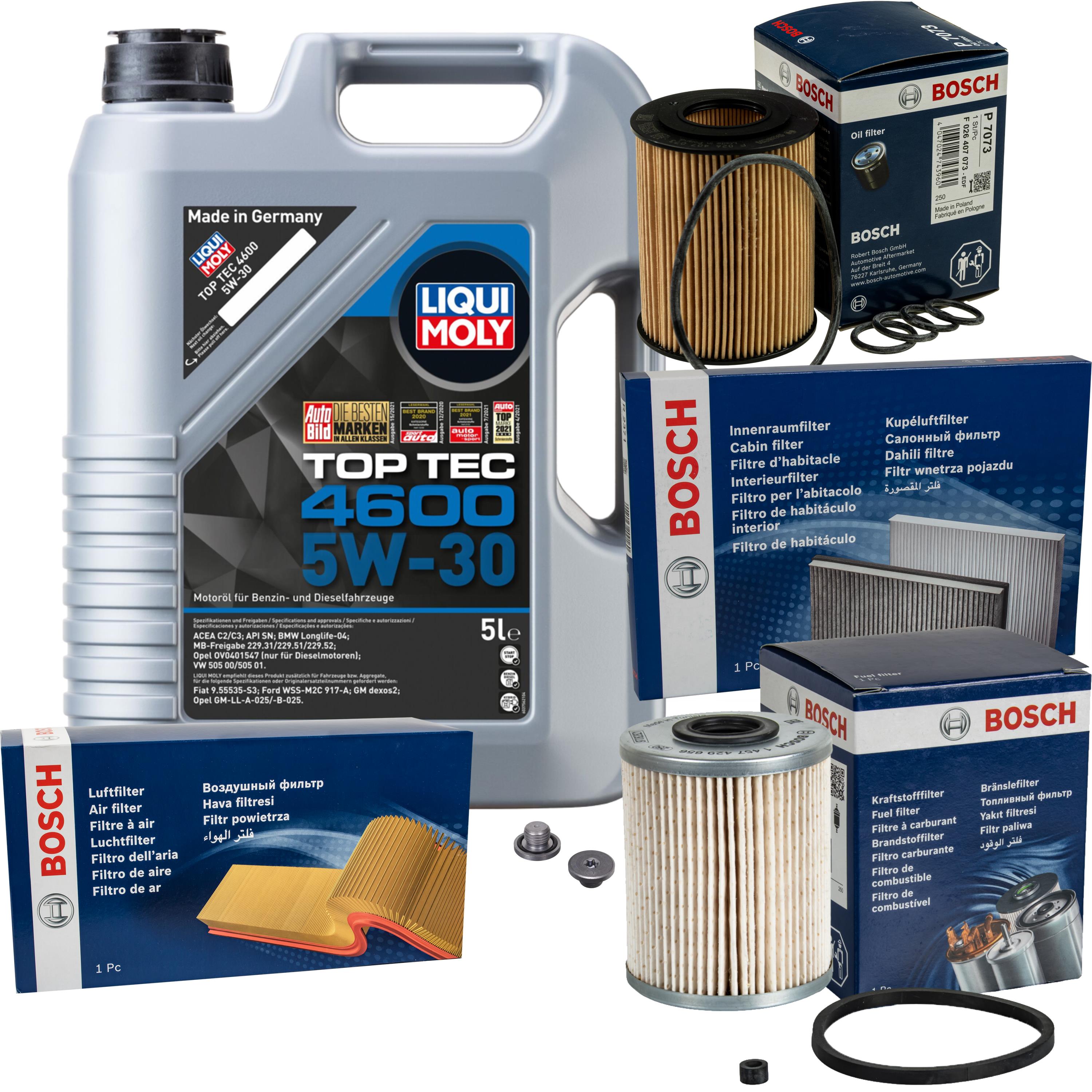 Bosch Inspektionspake L Liqui Moly Top Tec W F R Opel Corsa