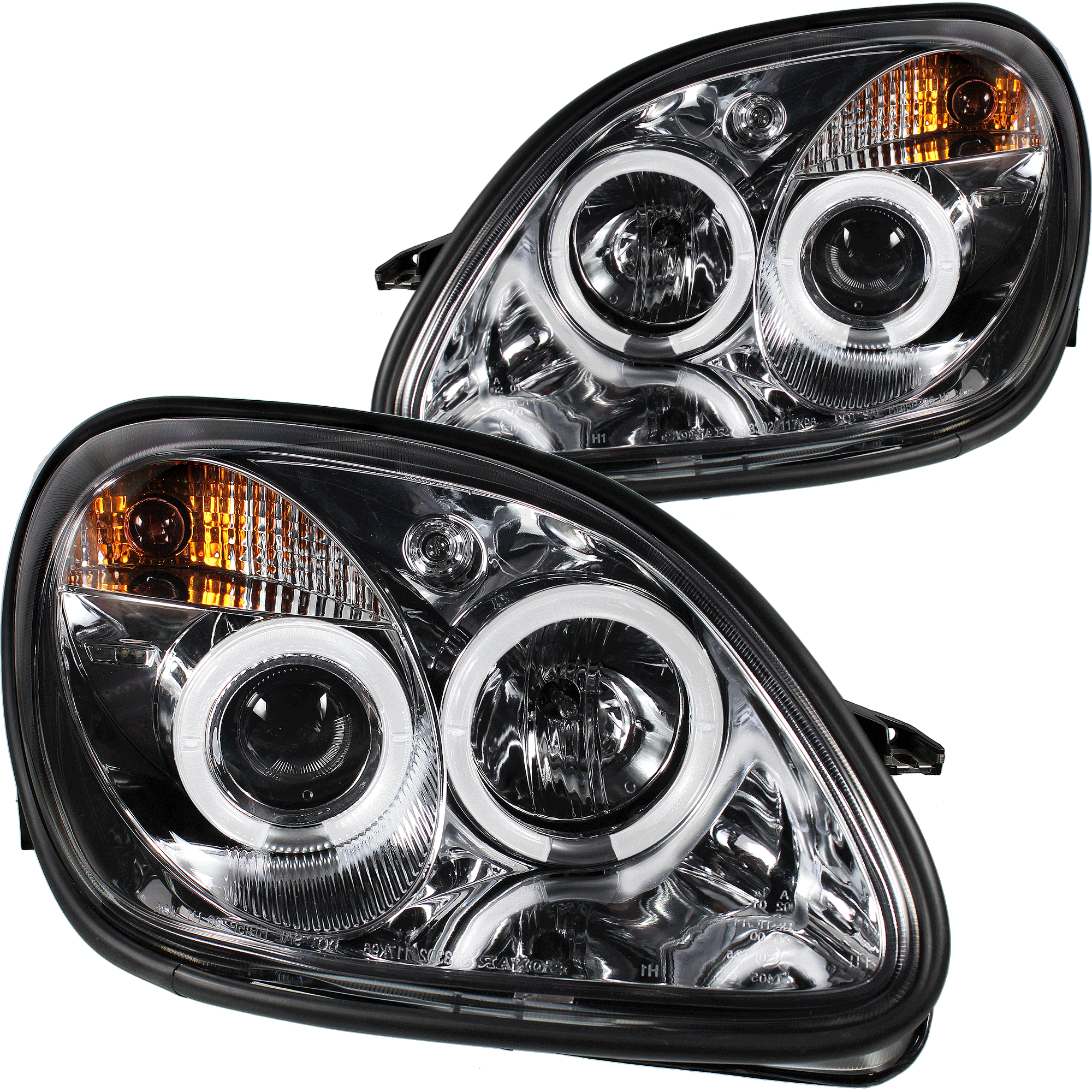 Headlights set Set Angel Eyes Mercedes SLK r170 Clear Glass Chrome