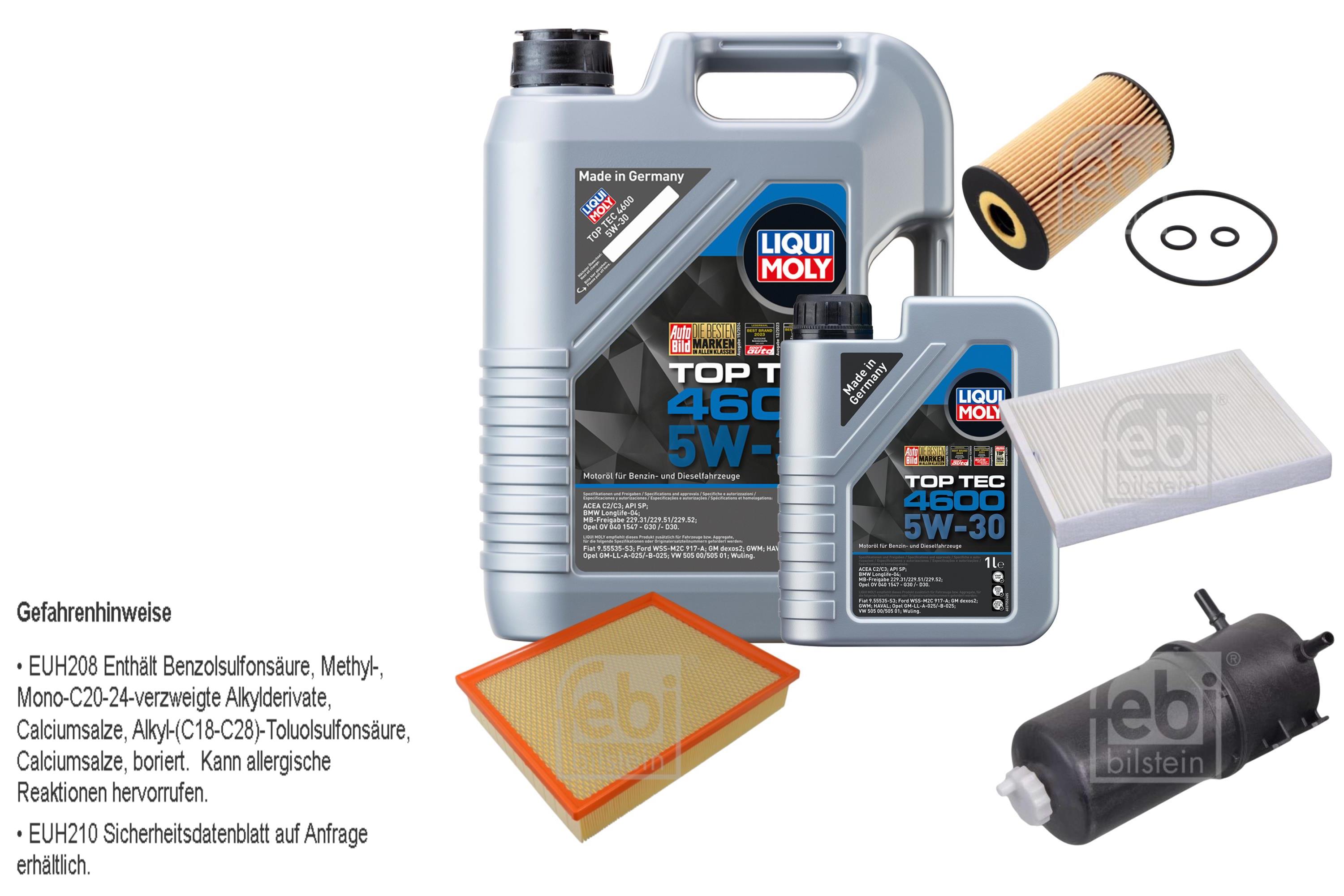 FEBI BILSTEIN Controllo set 6L Liqui Moly Top Tec 4200 5W-30 per