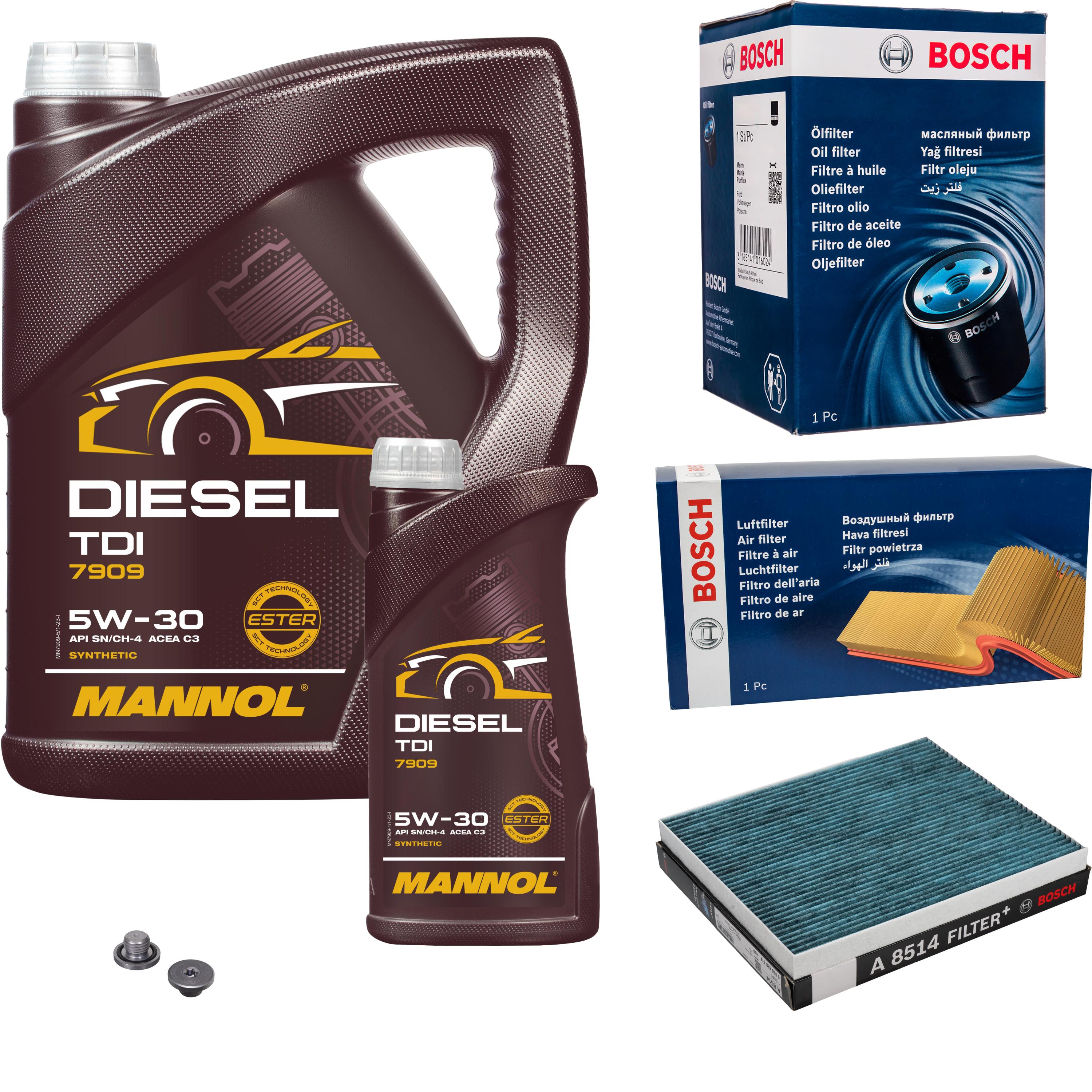 MANNOL Filter Set Mit 5L Motoröl - Komplettset Für Diesel TDI 5W-30