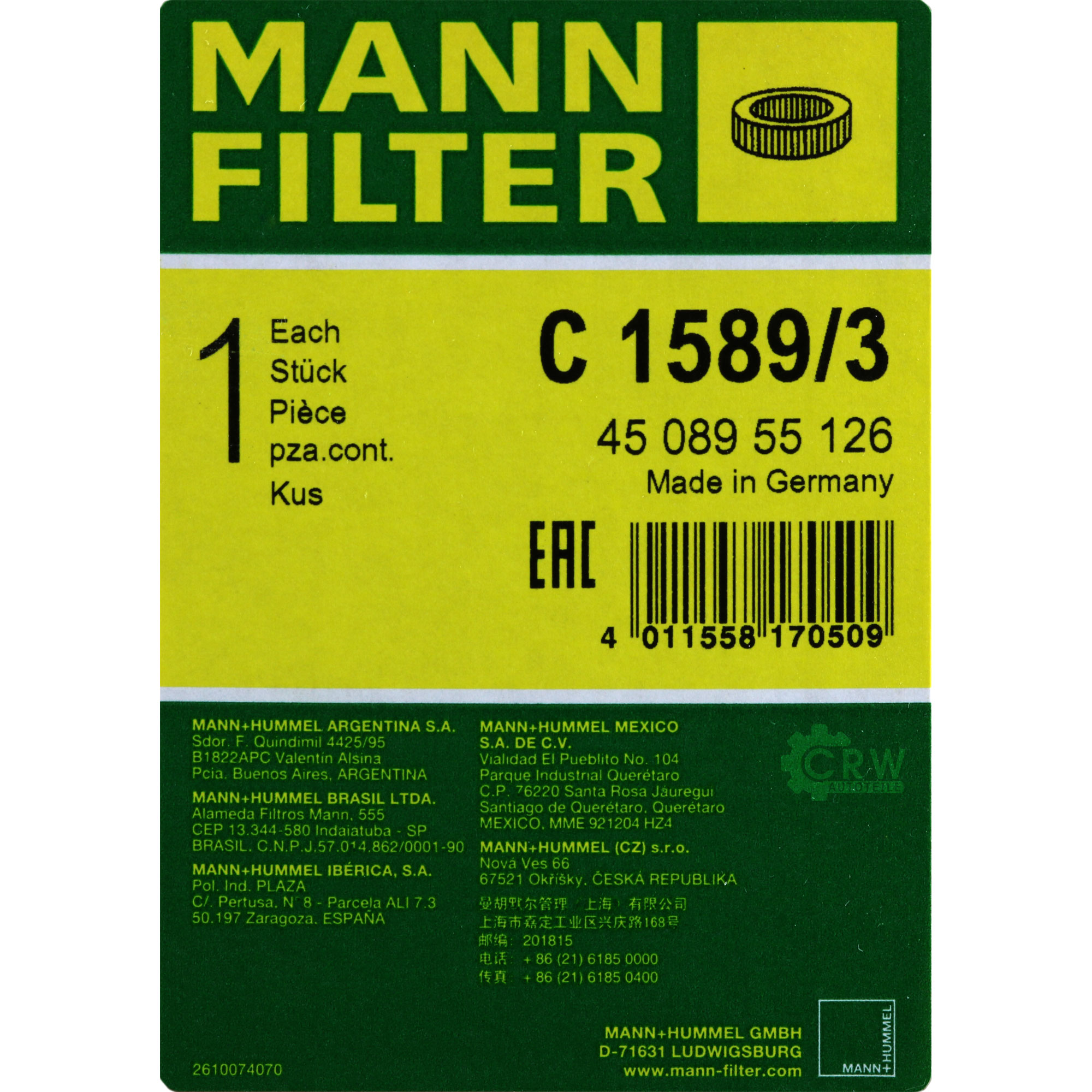MANN Inspektionspaket 7 L MANNOL Elite 5W-40 für Alfa Romeo 166 936 2.4 JTD - Bild 11 von 12