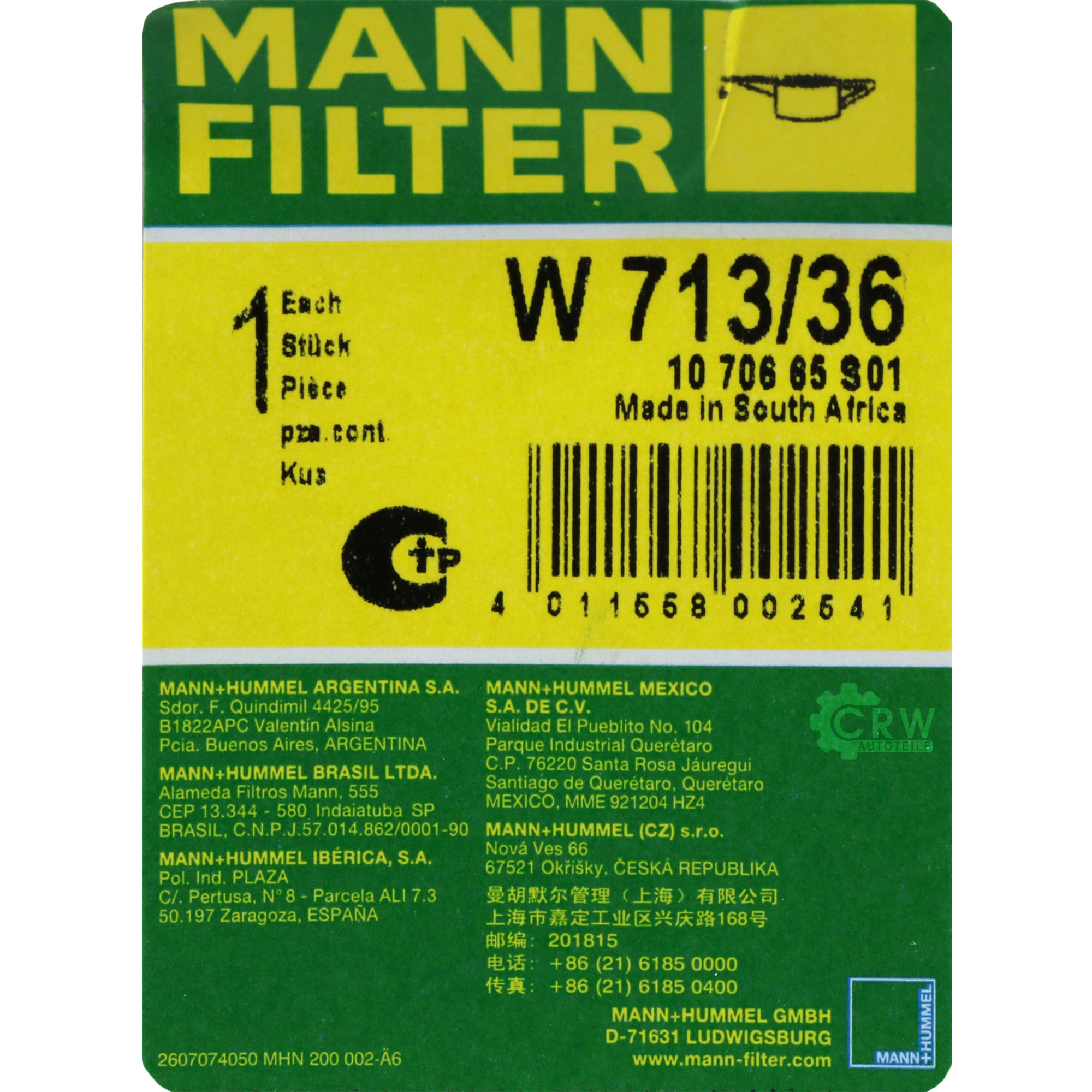 Mann Inspección Set 8L mannol Energy Premium 5W-30 para Mazda BT-50 Pick-Up - Imagen 10 de 10