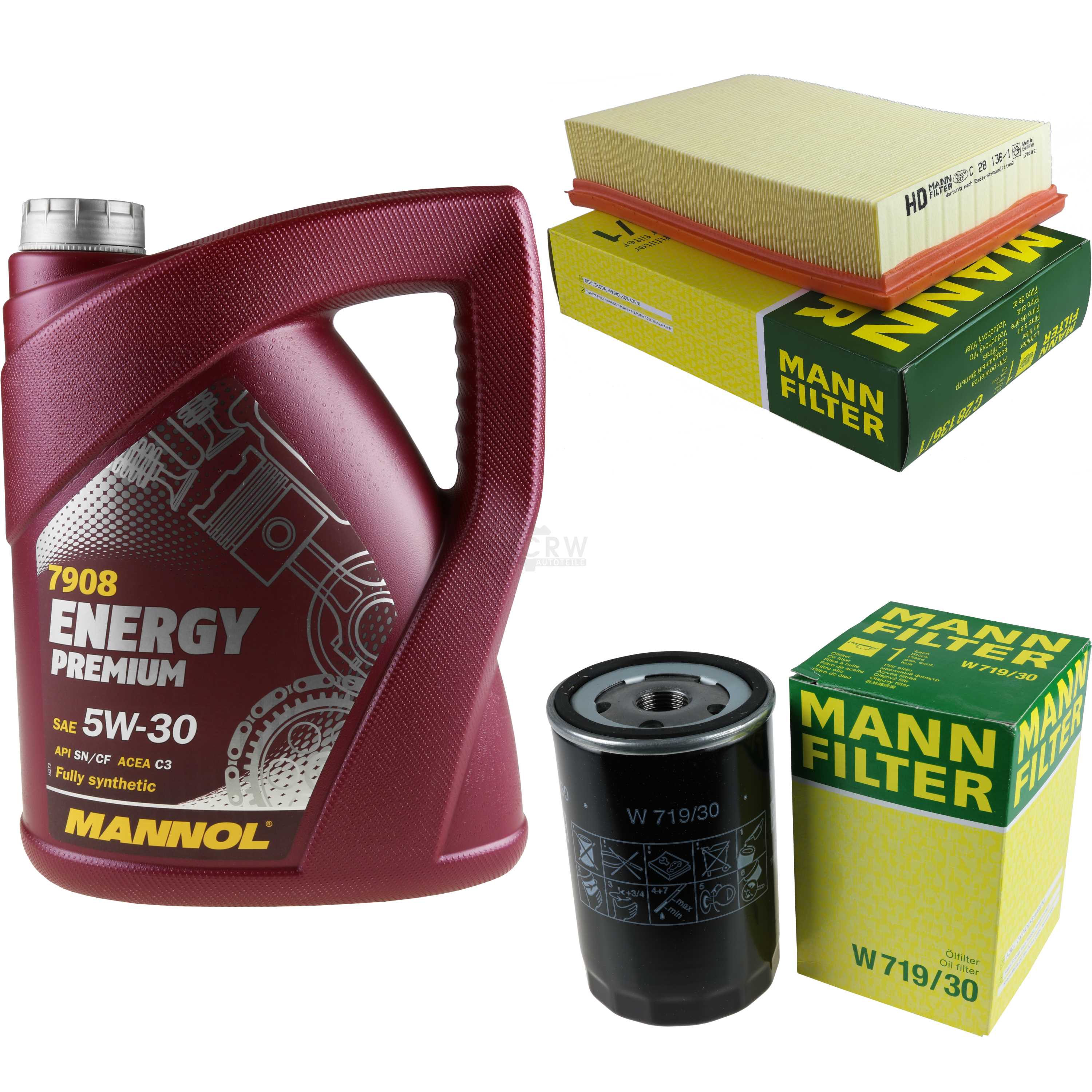 MANNOL 5 L Energy Premium 5W-30 + filtr MANN do VW Caddy II Kombi 9K9B 1.6 - Zdjęcie 1 z 9