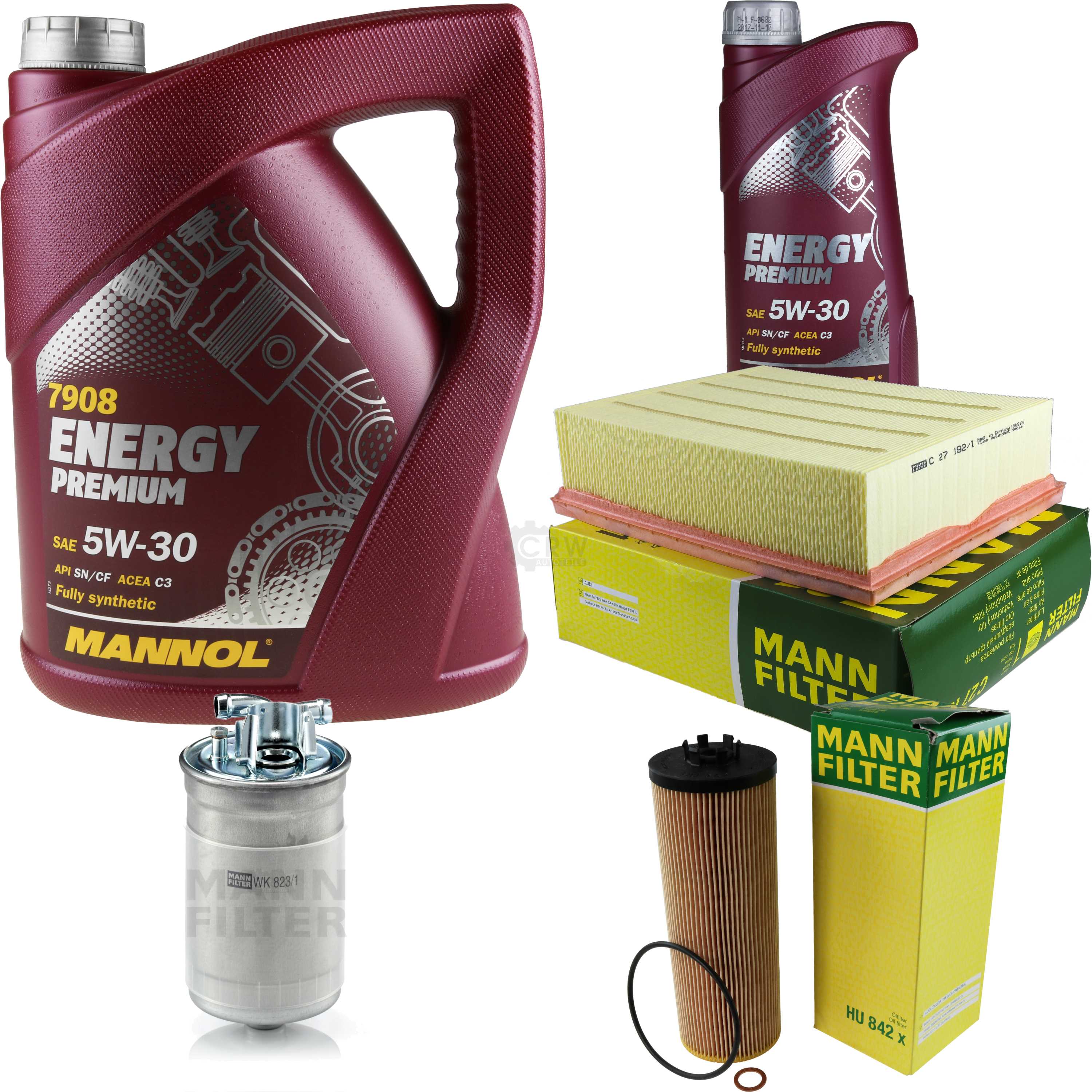 MANNOL Motoröl Set 5W-30 Mit Ölfilter & Verschlussschraube - 5L Energy