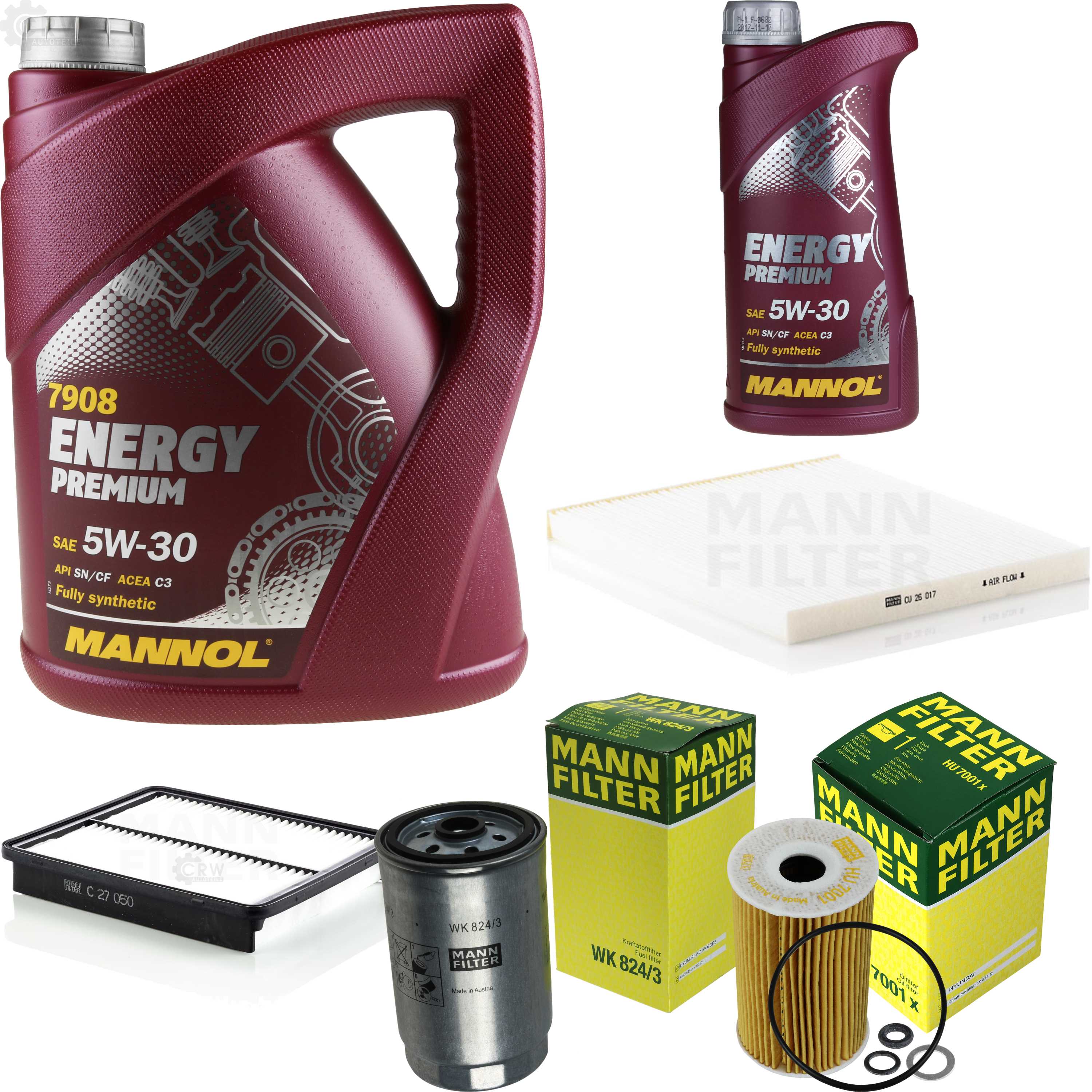 MANNOL 6 L Energy Premium 5W-30+MANN-FILTER Für BMW X5 F15 F85 SDrive 25 D