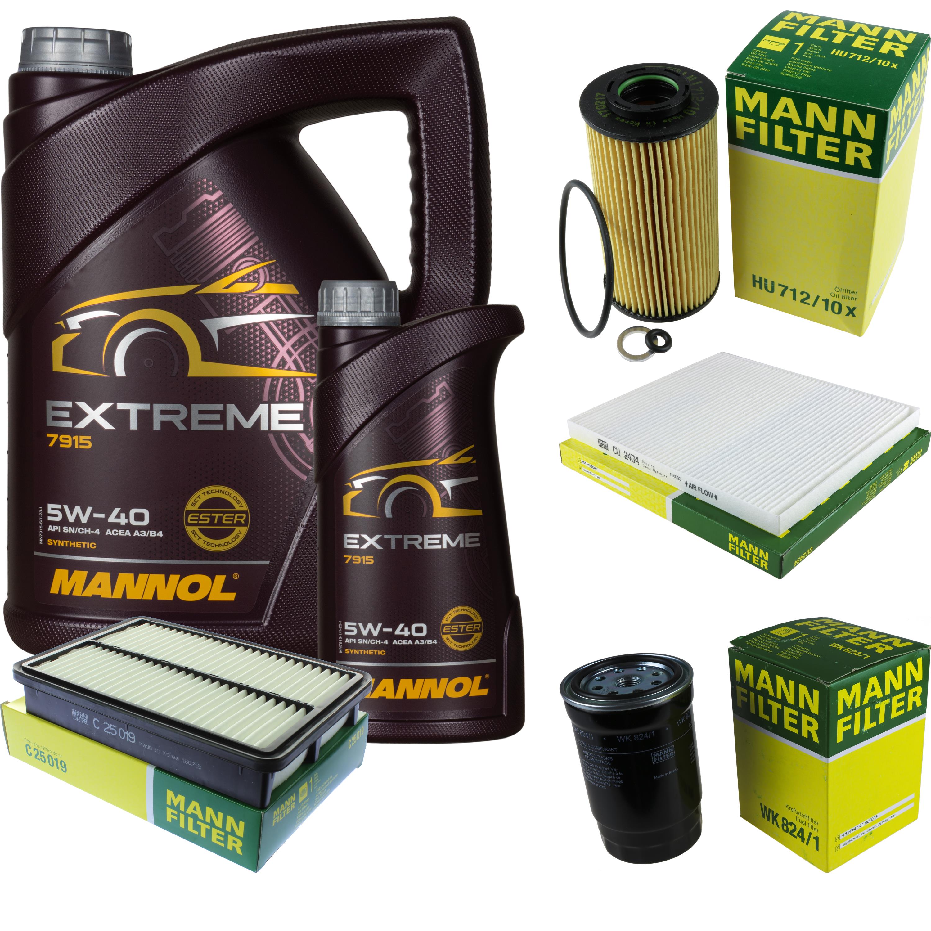 MANNOL 6 L Extreme 5W-40 Olej silnikowy + filtr MANN do KIA Cerato LD 1.5 CRDi Regularne oferty sklepu