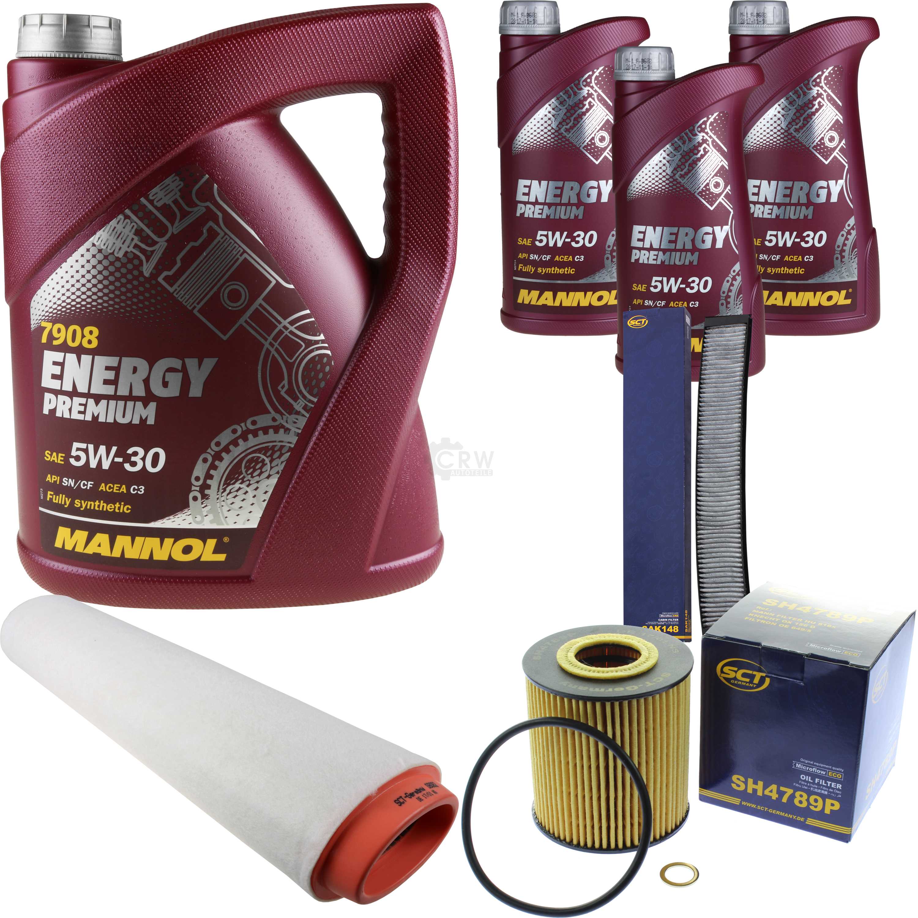 Oil Change Set 8L MANNOL Energy Premium 5W30 Engine Oil + SCT Filter