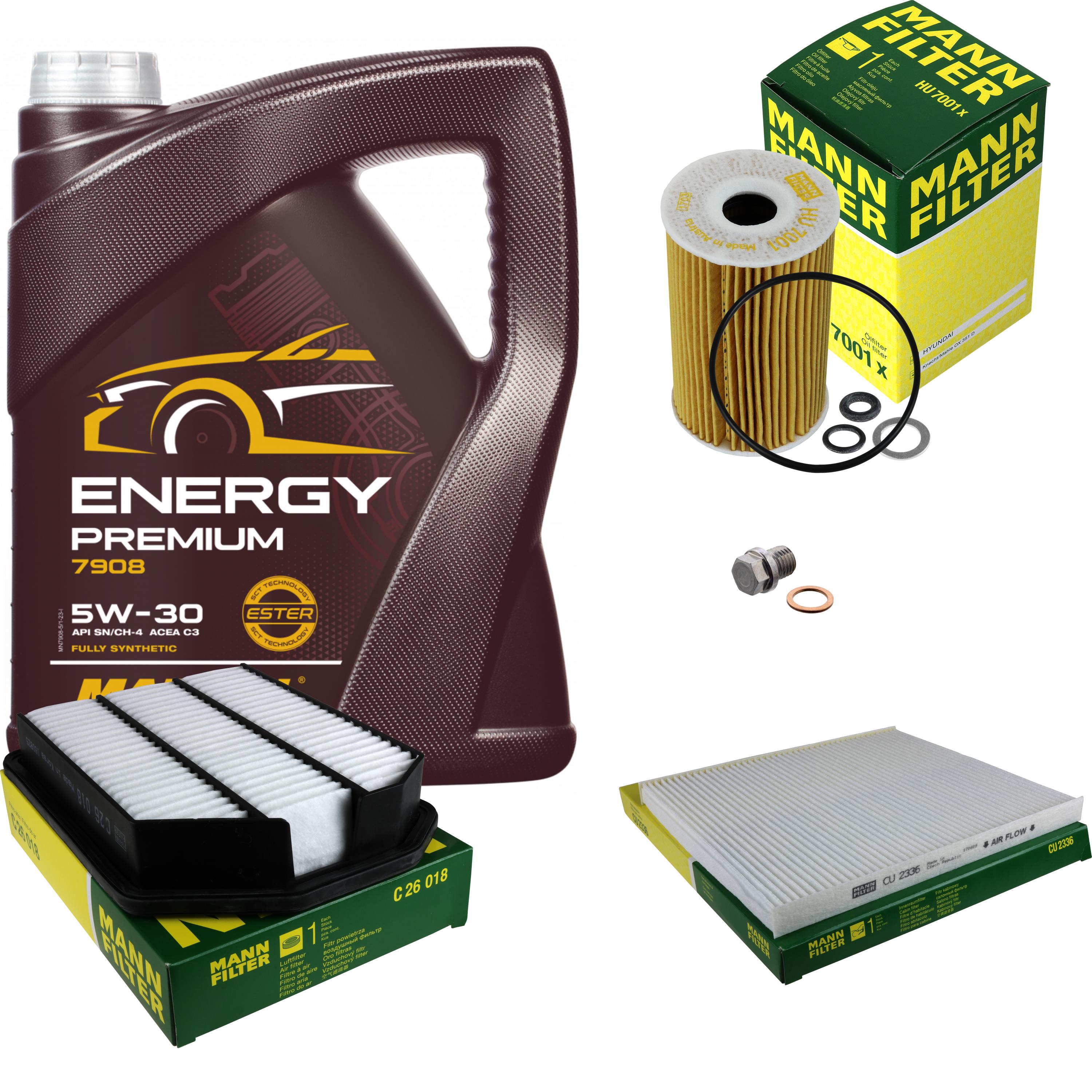 Cambio Olio Set 5L mannol Energy Premium 5W-30 motore + Sct Filtro Kit 10138197
