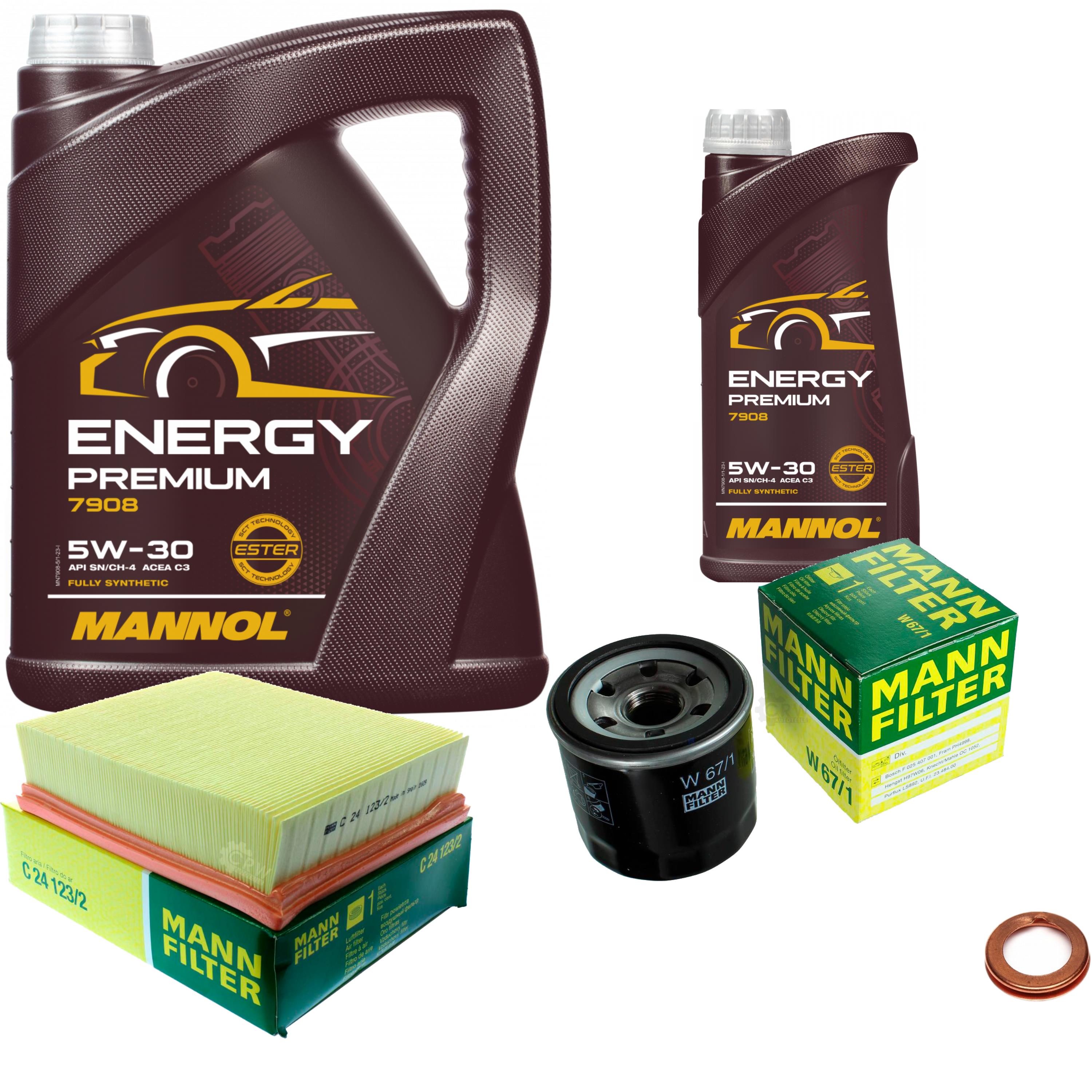 DENCKERMANN Inspektionspaket MANNOL Energy 5W-30 6L Für Renault Clio II 1.2