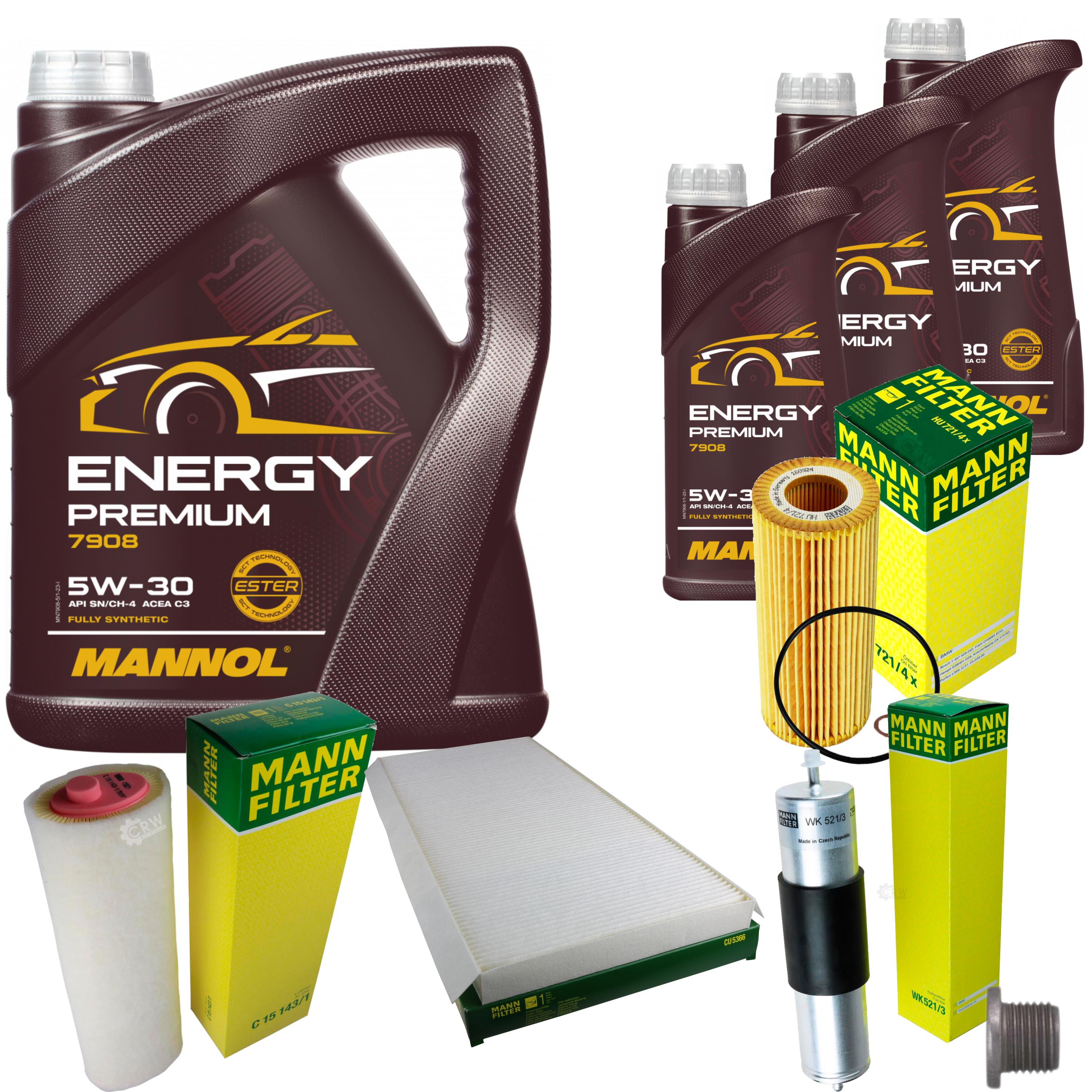 Mann Controllo Set 8 L mannol Energy Premium 5W-30 per BMW X5 3.0d E53 ...