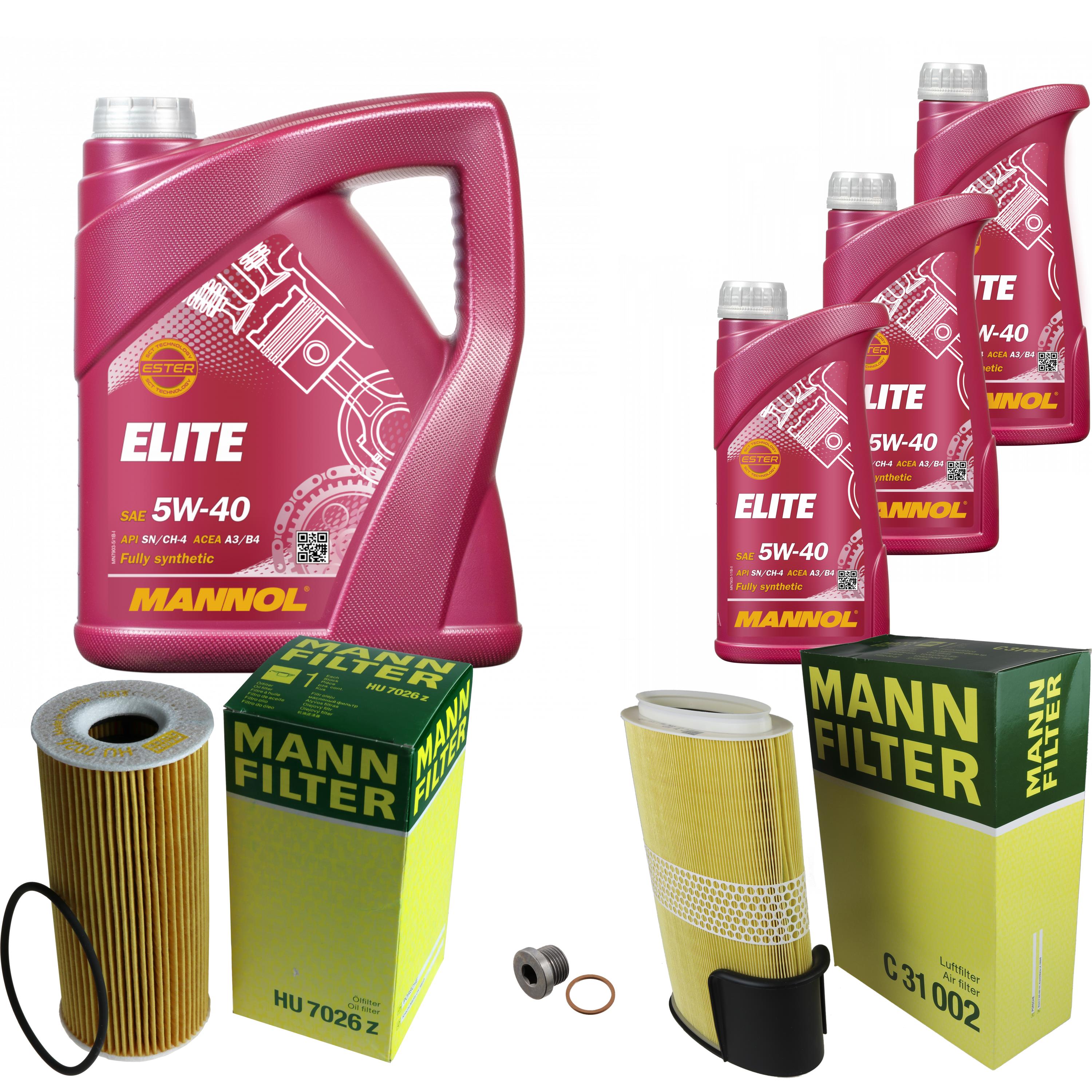 MANNOL Filter Set 5W-40 - 5L Öl + MANN Filter + Dichtring