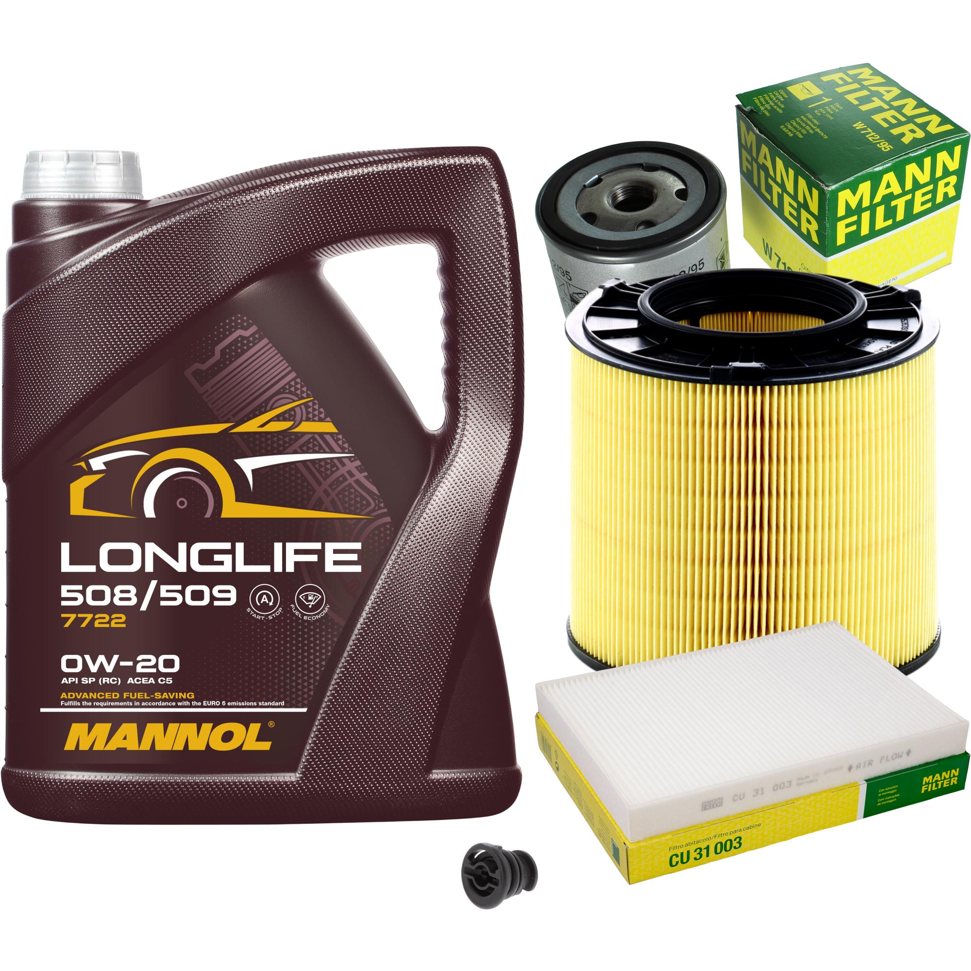 MANNOL Inspektionspaket Longlife 5W-30, 8 Liter – Für VW Transporter 1.9/2.5 TDI, Inkl. Filter!