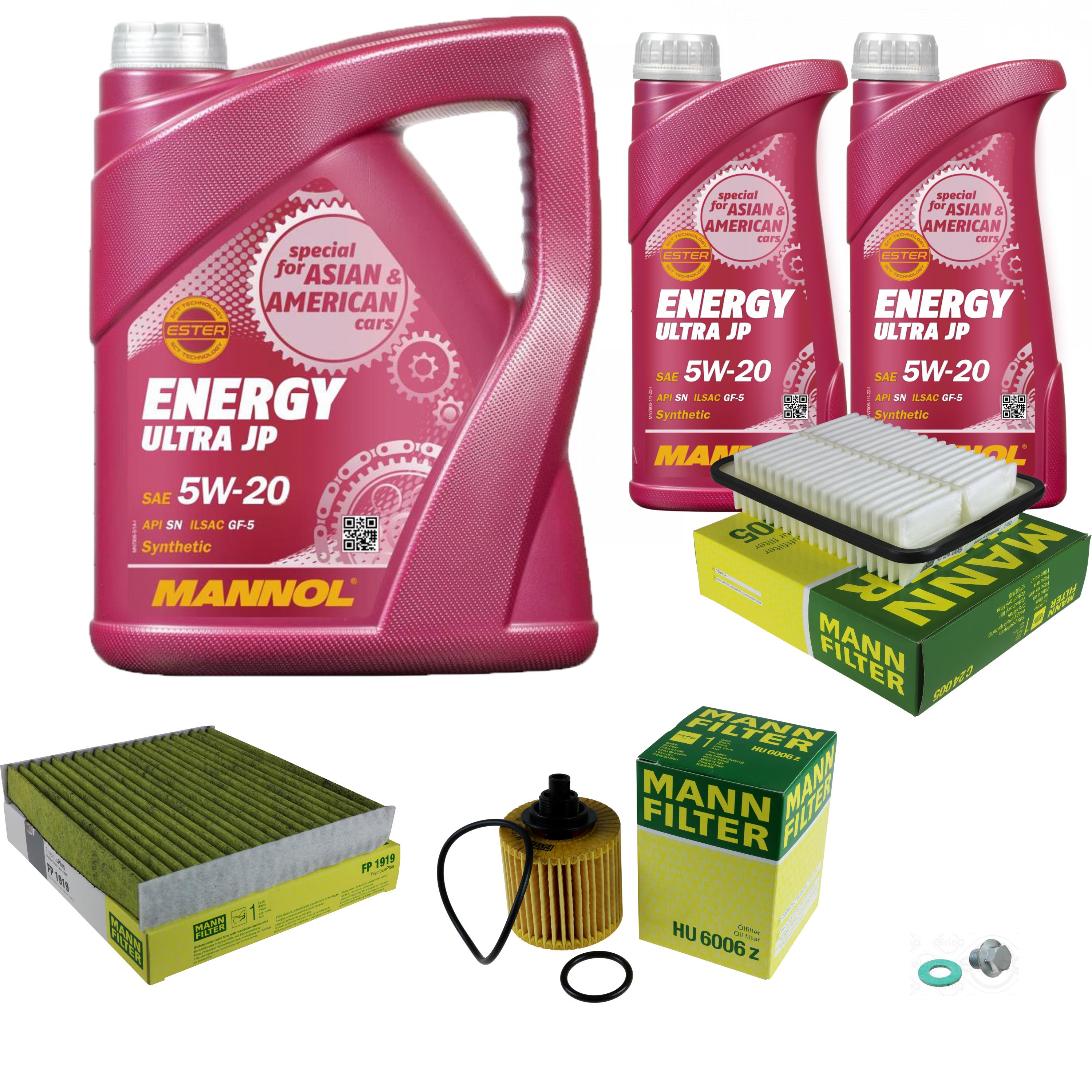 MANN-FILTER Inspektionspakete Mannol 7 L Energy 5W-20 FüR Toyota Verso 1.8 1.6-image